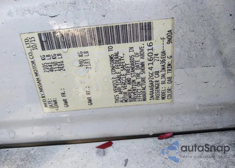 2016 Nissan Maxima 3.5 Sr from USA, damaged, VIN 1N4AA6AP2GC416016